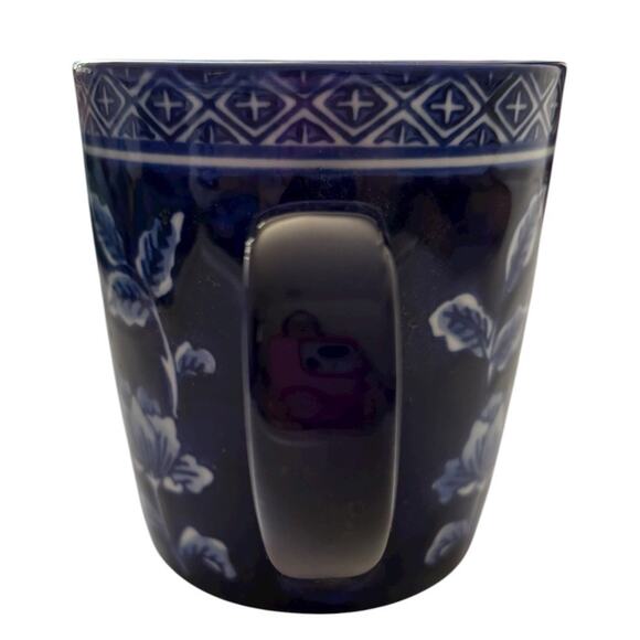 Williams Sonoma California Coffee Tea Mug Cup Cobalt Flow Blue White Floral - Picture 4 of 6